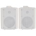 Amplified stereo speaker set - white