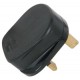 Rubber UK mains plug, 13A fuse, black