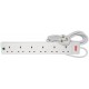 6 gang 13A extension lead with surge protection, 2.0m, Blister