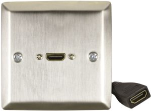 Placca a Muro HDMI in Acciaio con Cavo Femmina - AV:Link 123.390UK