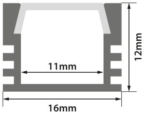 Profilo in Alluminio per Strisce LED - Sezione Profonda 156.811UK