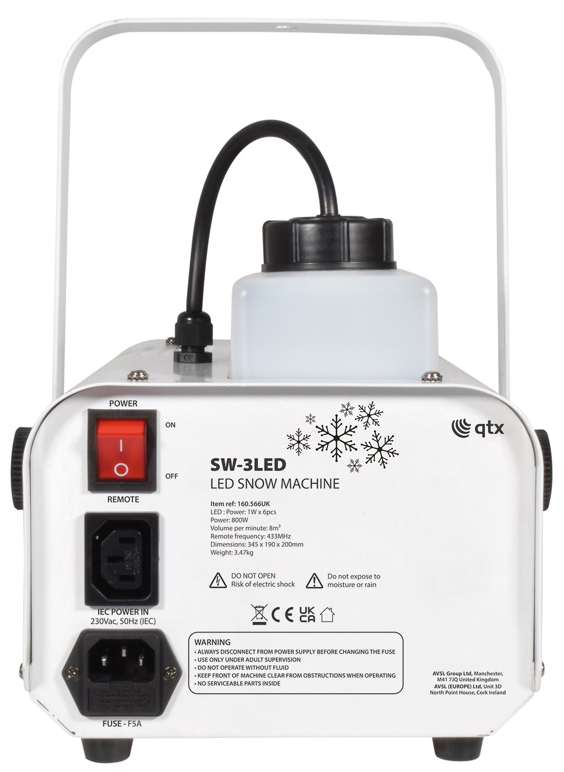 QTX SW-3LED: Macchina Neve LED 800W 160.566UK - immagine 3