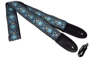 Tracolla per Chitarra Deluxe Ricamata - Blue Floral 173.128UK