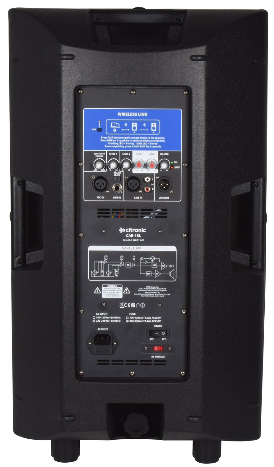 CAB Series Active Cabinets With BT Link - Diffusori Attivi Citronic 350W 178.015UK - immagine 5