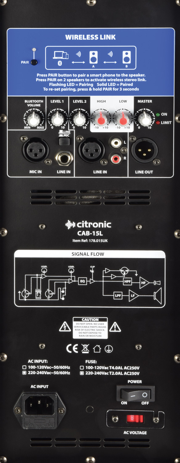 CAB Series Active Cabinets With BT Link - Diffusori Attivi Citronic 350W 178.015UK - immagine 8