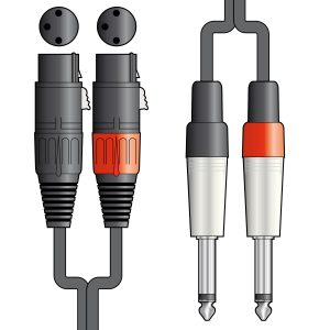 Classic Audio Leads 2 x XLR Female - 2 x 6.3mm Mono Jack Plugs 190.038UK