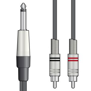 Cavo Audio Citronic 6.3mm Mono Jack a 2 RCA - 3m 190.239UK