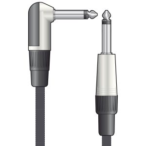 Citronic Cavo Chitarra Retro Intrecciato 6.3mm Angolato - 6.3mm Jack 190.381UK