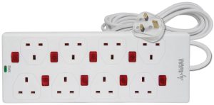 Multipresa 8 Posti con Protezione da Sovratensioni e Interruttori Neon 429.797UK