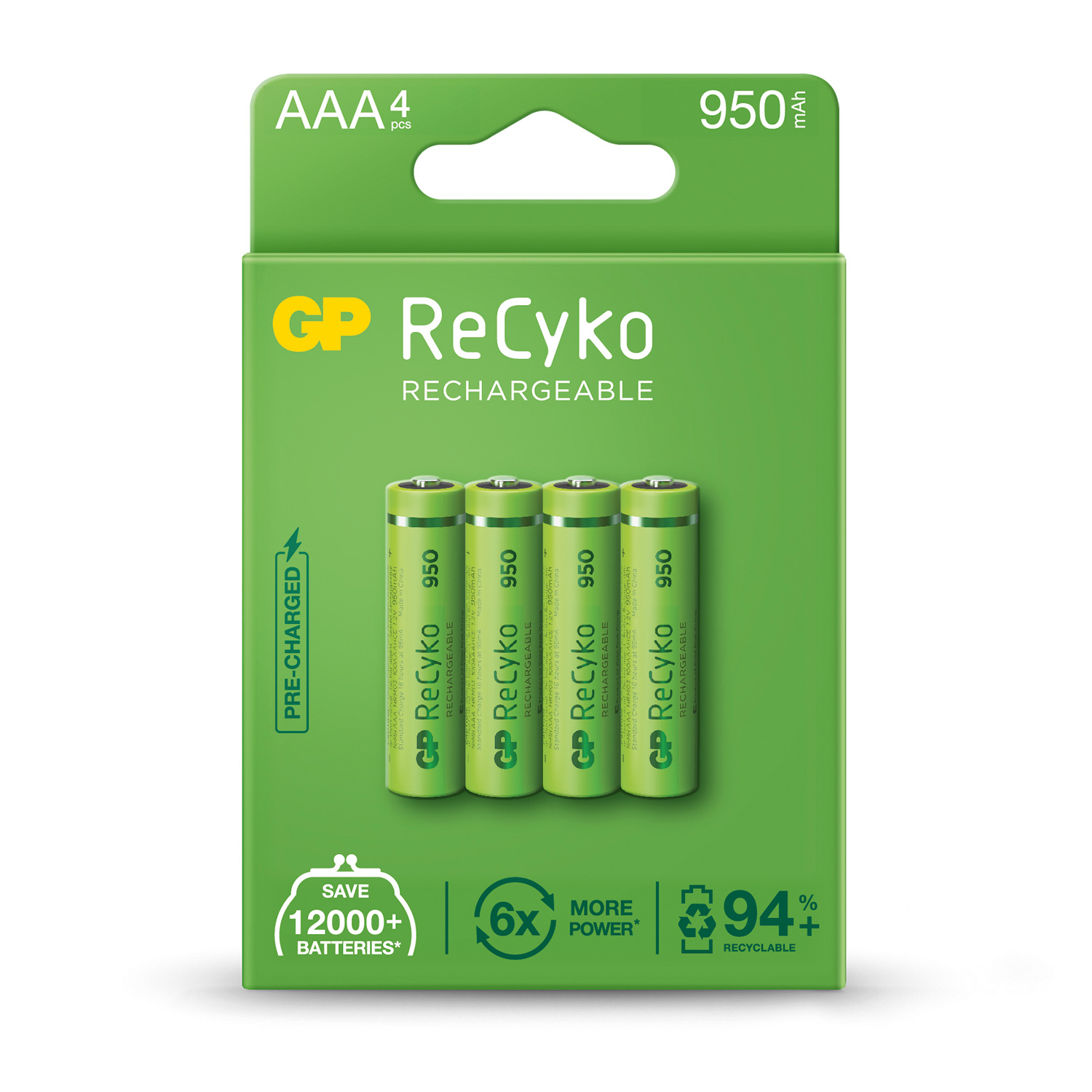 Batterie Ricaricabili GP ReCyko+ NiMH – AAA, 950mAh 656.161UK - immagine 2