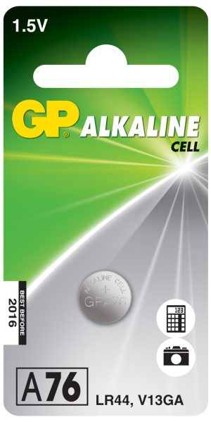 Batteria Alcalina a Bottone LR44 (A76) - 125mAh 656.203UK