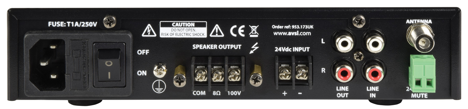 Adastra UM Series Ultra Compact Mixer-Amplifiers 100V 30W 953.173UK - immagine 4